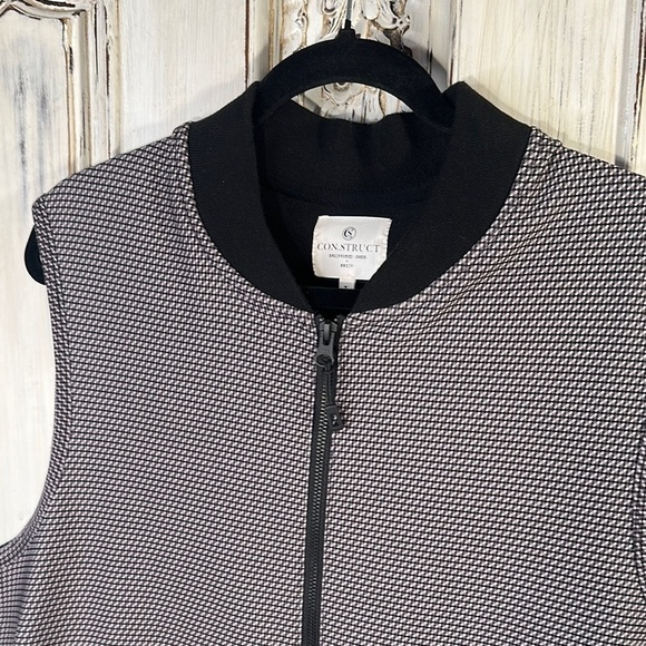 Men’s CON.STRUCT Black White and Gray Zip-Up Vest Made in NY - Picture 2 of 10